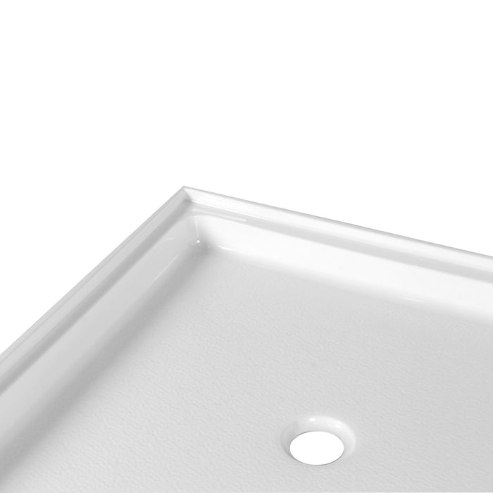 Kingston Madura VTSB39385C 39-Inch x 38-Inch Anti-Skid Acrylic Barrier Free Single Threshold Shower Base with Center Drain, Glossy White