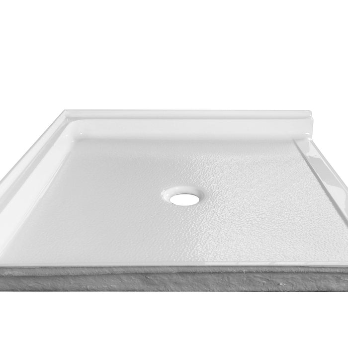 Kingston Madura VTSB39385C 39-Inch x 38-Inch Anti-Skid Acrylic Barrier Free Single Threshold Shower Base with Center Drain, Glossy White