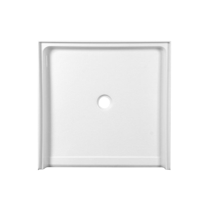Kingston Madura VTSB39385C 39-Inch x 38-Inch Anti-Skid Acrylic Barrier Free Single Threshold Shower Base with Center Drain, Glossy White