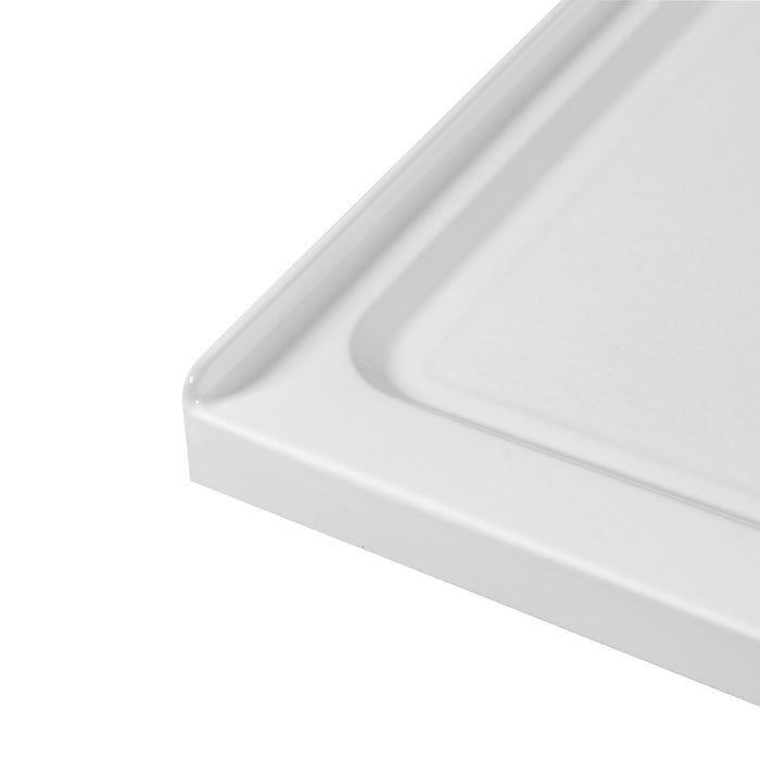 Kingston Jarvis VTSB48364TC 48-Inch x 36-Inch Anti-Skid Acrylic Single Threshold Shower Base with Center Drain, Glossy White