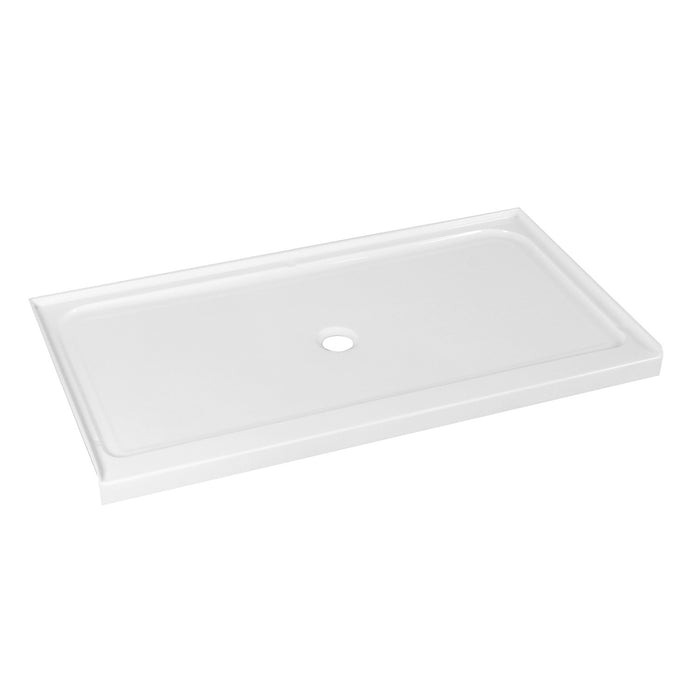 Kingston Boracay VTSB60324TC 60-Inch x 32-Inch Anti-Skid Acrylic Single Threshold Shower Base with Center Drain, Glossy White