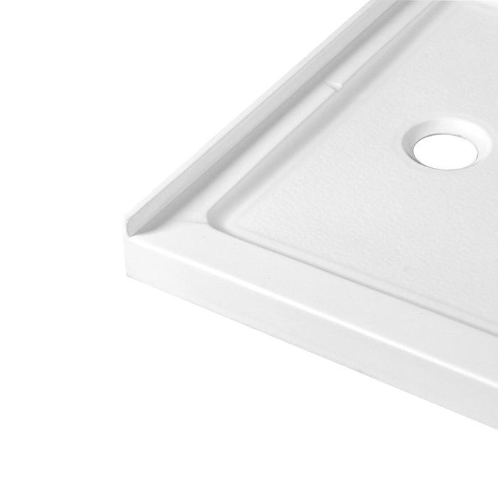 Kingston Barbuda VTSB60324TL 60-Inch x 32-Inch Anti-Skid Acrylic Single Threshold Shower Base with Left Drain, Glossy White