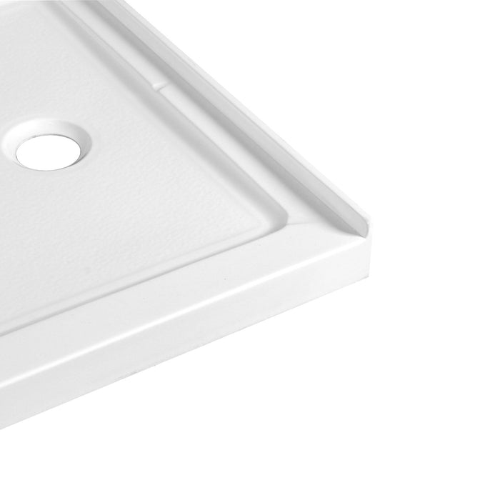 Kingston Barbuda VTSB60324TR 60-Inch x 32-Inch Anti-Skid Acrylic Single Threshold Shower Base with Right Drain, Glossy White