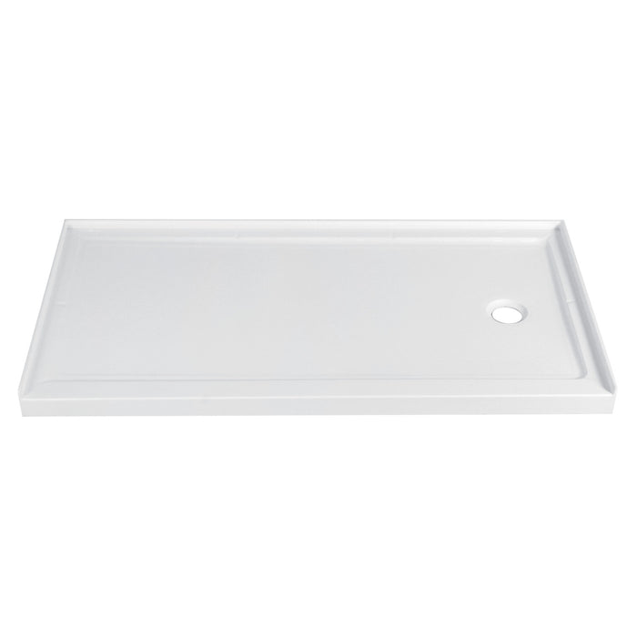 Kingston Barbuda VTSB60324TR 60-Inch x 32-Inch Anti-Skid Acrylic Single Threshold Shower Base with Right Drain, Glossy White