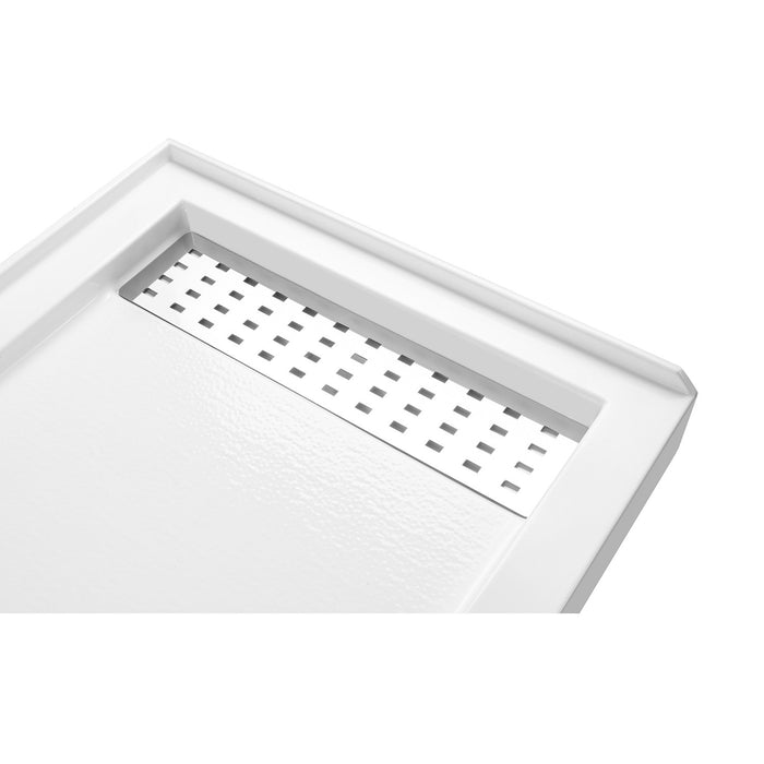 Kingston Sona VTSB60325RT - Curacao 60-Inch x 32-Inch Anti-Skid Acrylic Single Threshold Shower Base with Right Drain, Glossy White