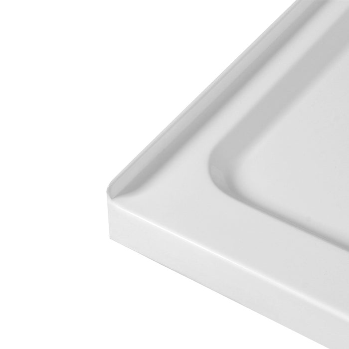 Kingston Boracay VTSB60364TC 60-Inch x 36-Inch Acrylic Single Threshold Shower Base with Center Drain, Glossy White