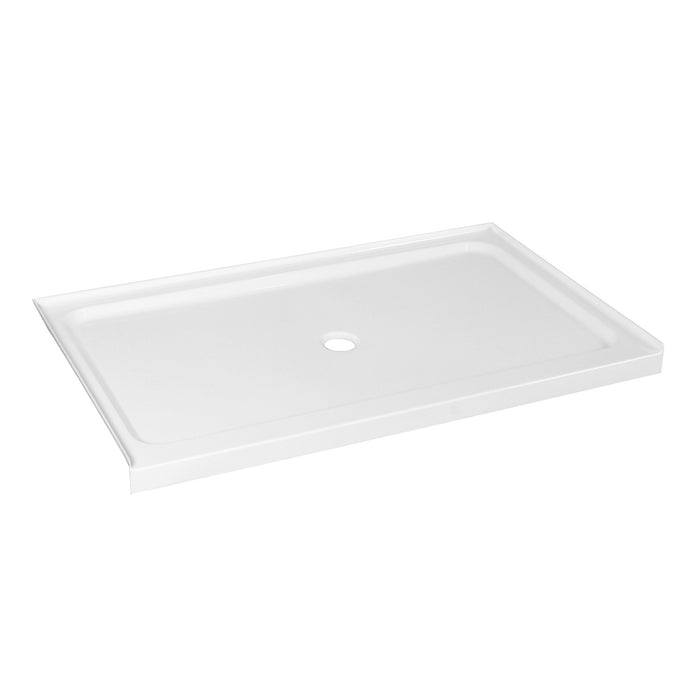 Kingston Boracay VTSB60364TC 60-Inch x 36-Inch Acrylic Single Threshold Shower Base with Center Drain, Glossy White