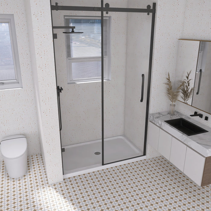 Kingston Boracay VTSB60364TC 60-Inch x 36-Inch Acrylic Single Threshold Shower Base with Center Drain, Glossy White