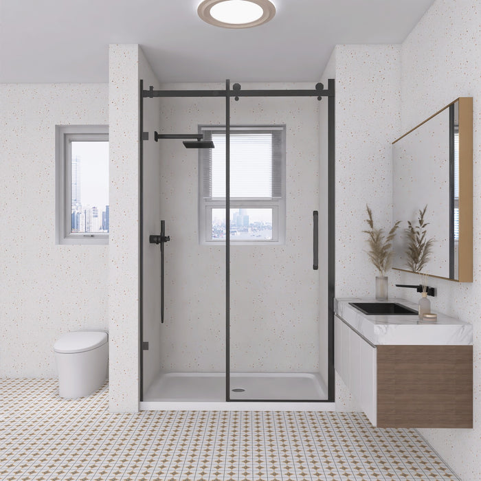 Kingston Boracay VTSB60364TC 60-Inch x 36-Inch Acrylic Single Threshold Shower Base with Center Drain, Glossy White