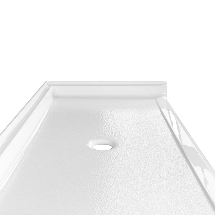 Kingston Madura VTSB62315C 62-Inch x 31-Inch Anti-Skid Acrylic Barrier Free Single Threshold Shower Base with Center Drain, Glossy White