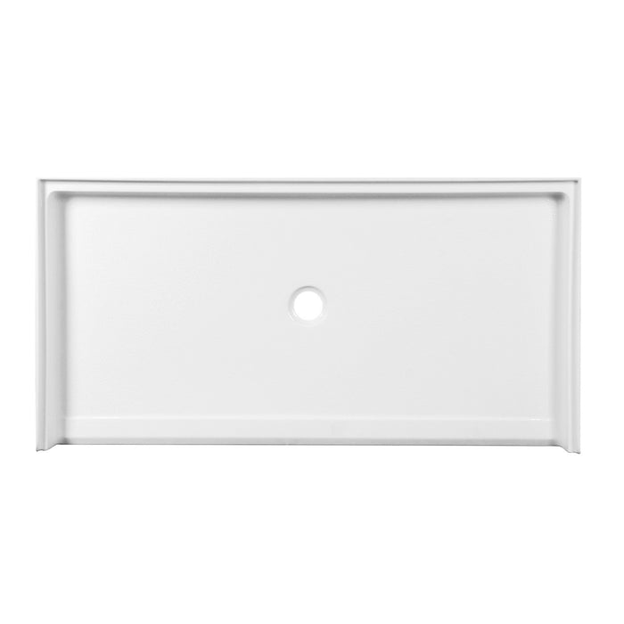 Kingston Madura VTSB62315C 62-Inch x 31-Inch Anti-Skid Acrylic Barrier Free Single Threshold Shower Base with Center Drain, Glossy White
