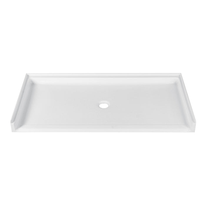 Kingston Madura VTSB62315C 62-Inch x 31-Inch Anti-Skid Acrylic Barrier Free Single Threshold Shower Base with Center Drain, Glossy White