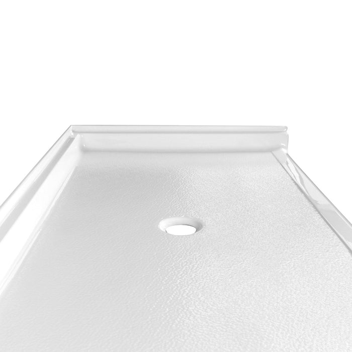 Kingston Madura VTSB62365C 62-Inch x 36-Inch Anti-Skid Acrylic Barrier Free Single Threshold Shower Base with Center Drain, Glossy White