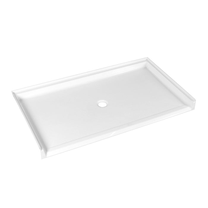 Kingston Madura VTSB62365C 62-Inch x 36-Inch Anti-Skid Acrylic Barrier Free Single Threshold Shower Base with Center Drain, Glossy White