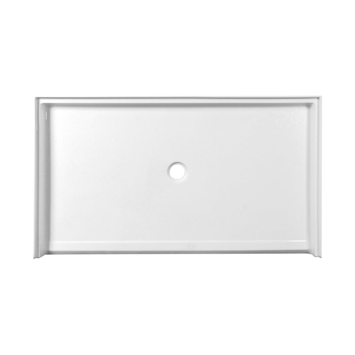 Kingston Madura VTSB62365C 62-Inch x 36-Inch Anti-Skid Acrylic Barrier Free Single Threshold Shower Base with Center Drain, Glossy White