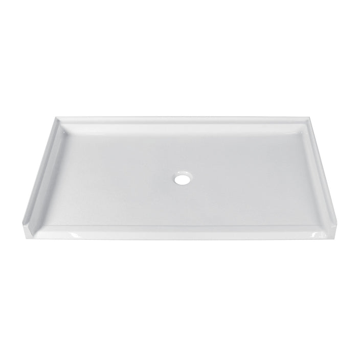 Kingston Madura VTSB62365C 62-Inch x 36-Inch Anti-Skid Acrylic Barrier Free Single Threshold Shower Base with Center Drain, Glossy White