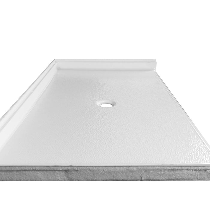Kingston Madura VTSB62385C 62-Inch x 38-Inch Anti-Skid Acrylic Barrier Free Single Threshold Shower Base with Center Drain, Glossy White