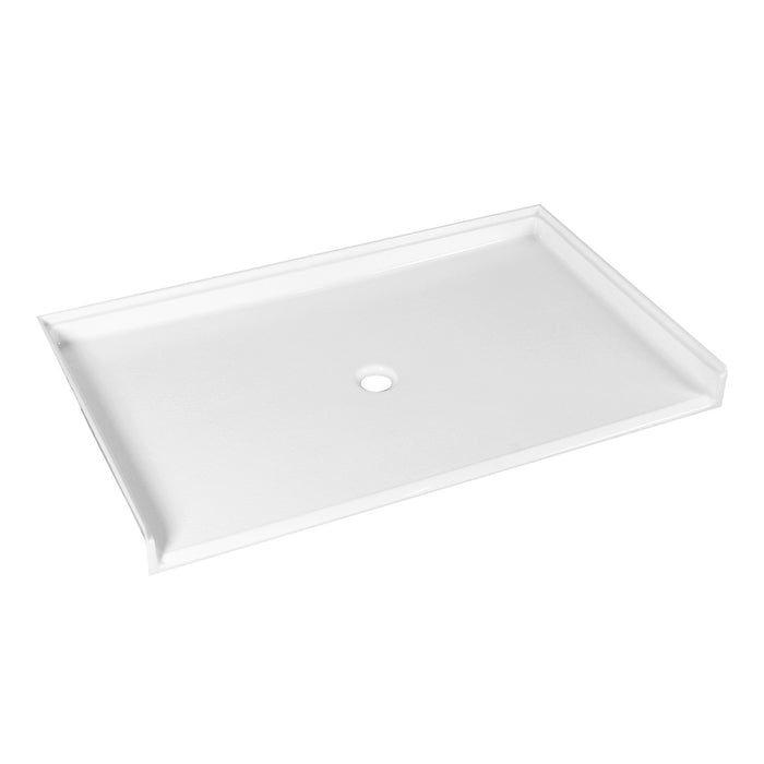 Kingston Madura VTSB62385C 62-Inch x 38-Inch Anti-Skid Acrylic Barrier Free Single Threshold Shower Base with Center Drain, Glossy White