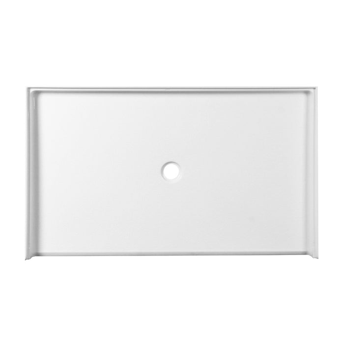 Kingston Madura VTSB62385C 62-Inch x 38-Inch Anti-Skid Acrylic Barrier Free Single Threshold Shower Base with Center Drain, Glossy White