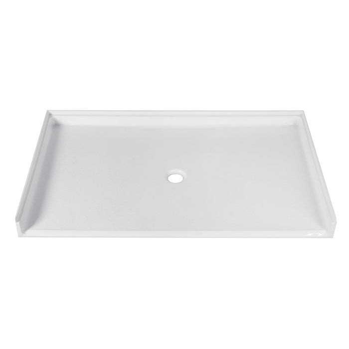 Kingston Madura VTSB62385C 62-Inch x 38-Inch Anti-Skid Acrylic Barrier Free Single Threshold Shower Base with Center Drain, Glossy White