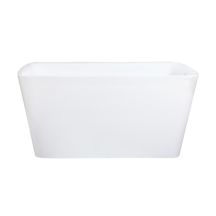 Kingston Sona VTSQ473026S - Aqua Eden 47-Inch Acrylic Rectangular Double Ended Freestanding Tub with Drain and Integrated Seat, Glossy White