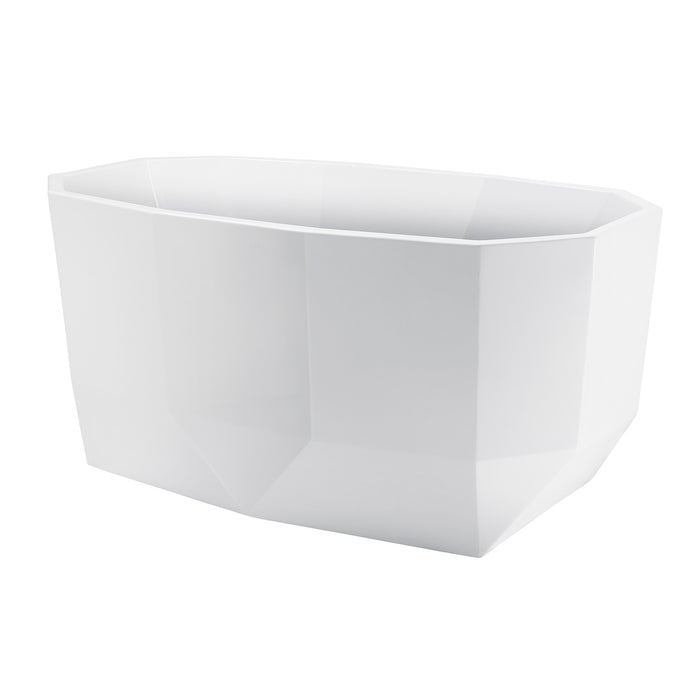 Kingston Sona VTSQ513024 - Aqua Eden 51-Inch Acrylic Oval Double Ended Freestanding Tub with Drain, Glossy White