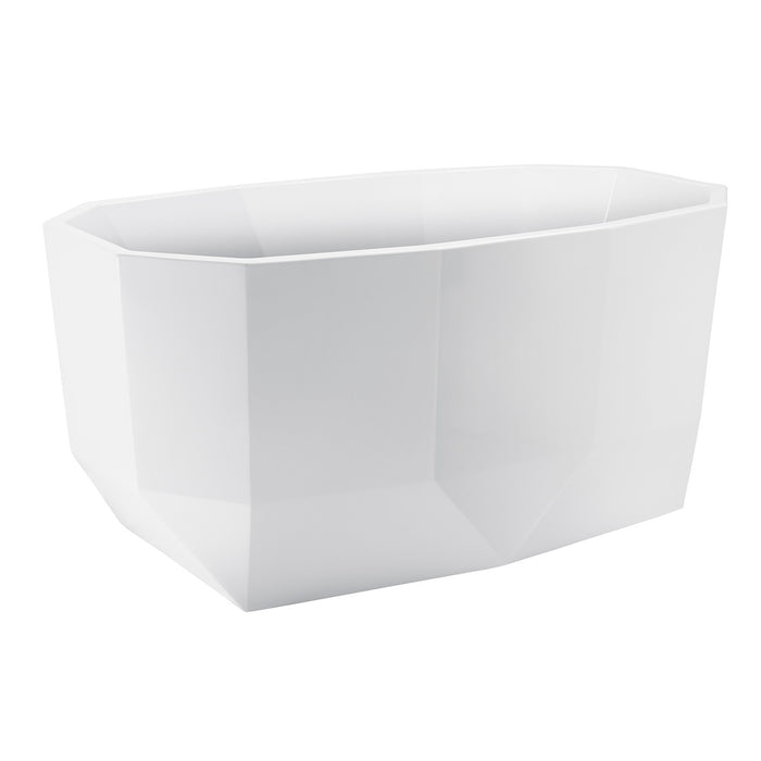 Kingston Sona VTSQ593024 - Aqua Eden 59-Inch Acrylic Oval Double Ended Freestanding Tub with Drain, Glossy White