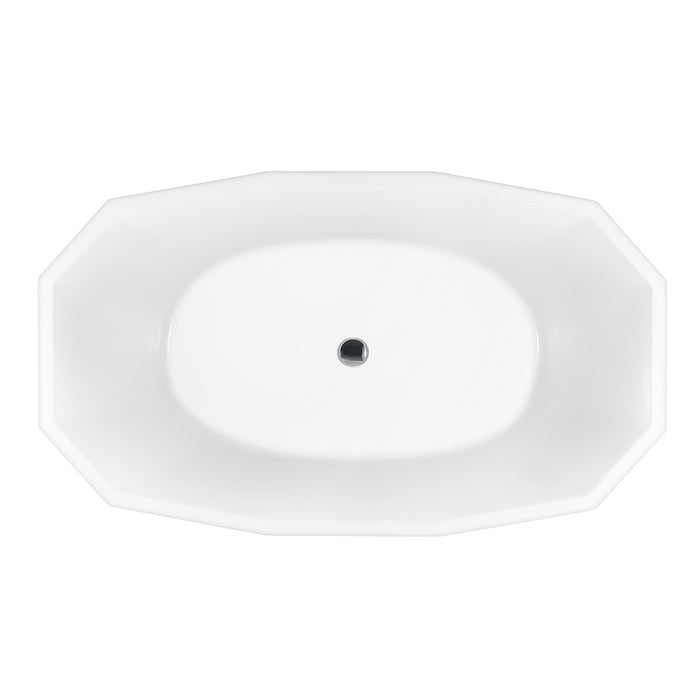 Kingston Sona VTSQ593024 - Aqua Eden 59-Inch Acrylic Oval Double Ended Freestanding Tub with Drain, Glossy White