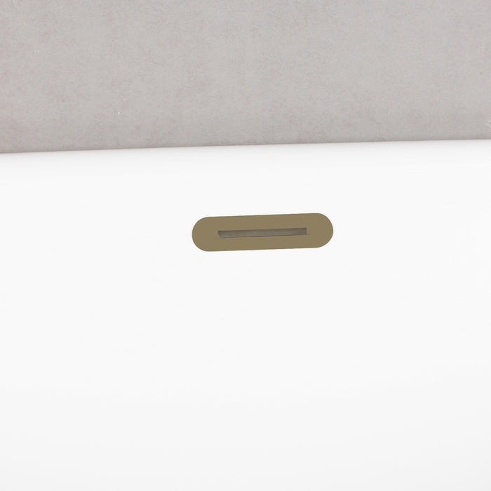 Kingston Heirloom VTSQ663124C423 - Aqua Eden 66-Inch Acrylic Oval Rectangular Double Ended Pedestal Tub with Drain (No Faucet Drillings), Glossy White/Antique Brass