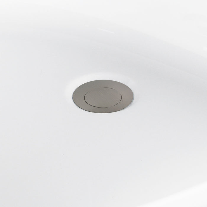 Kingston Sona VTSQ663422M8 - Aqua Eden 66-Inch Acrylic Rectangular Double Ended Freestanding Tub with Overflow/Drain Assembly, Glossy White/Brushed Nickel