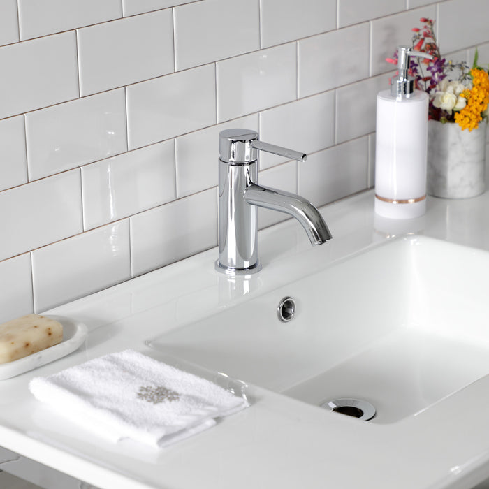 Kingston Quadras VWP3722A1 37-Inch Ceramic Console Sink with Steel Base and Shelf (1-Hole), White/Polished Chrome