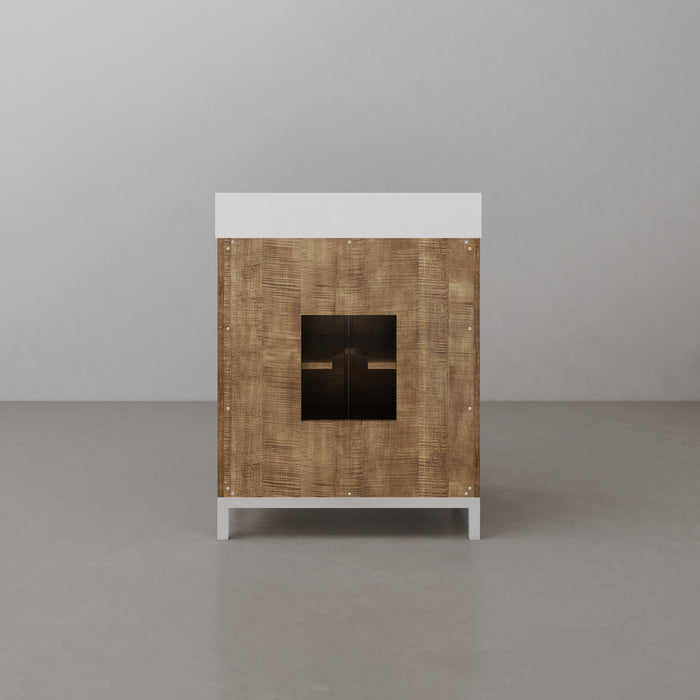 Kingston Westin WE30QZ01LW - 30 in. x 22 in. Bathroom Vanity Single Sink with White Brook Quartz Top, Lustrous Walnut