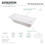 KINGSTON Brass Aqua Eden XVTPN593017 59-Inch Acrylic Rectangular