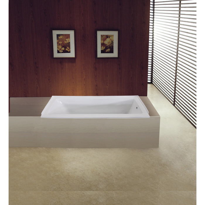 Kingston Tulare XVTPN603020R - Aqua Eden 60-Inch Acrylic Rectangular Drop-In Tub, Right Hand Drain, Glossy White