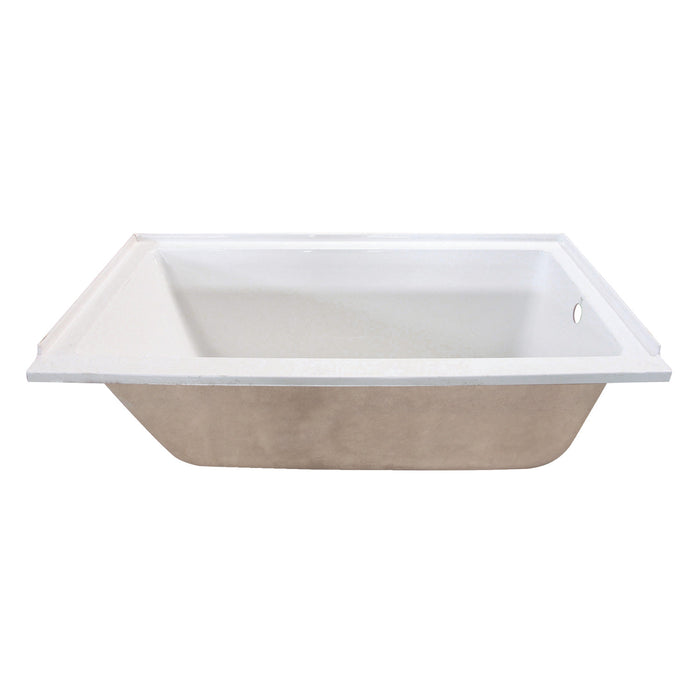 Kingston Tulare XVTPN603020R - Aqua Eden 60-Inch Acrylic Rectangular Drop-In Tub, Right Hand Drain, Glossy White
