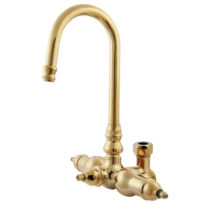 Vintage ABT200-2 Gooseneck Tub Faucet Body, Polished Brass