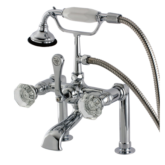 Celebrity AE104T1WCL Three-Handle 2-Hole Deck Mount Clawfoot Tub Faucet with Hand Shower, Polished Chrome