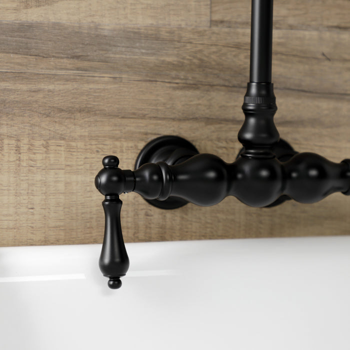 Kingston Tulare AE1T0 - Aqua Vintage Two-Handle 2-Hole Tub Wall Mount Clawfoot Tub Faucet, Matte Black