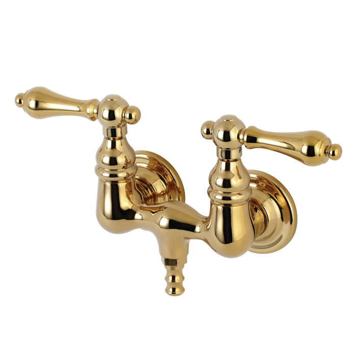 Kingston Heirloom AE31T2 - Aqua Vintage Two-Handle 2-Hole Tub Wall Mount Clawfoot Tub Faucet, Polished Brass