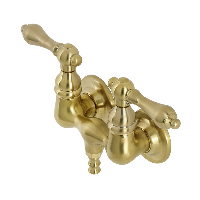 Kingston Heirloom AE31T7 - Aqua Vintage Two-Handle 2-Hole Tub Wall Mount Clawfoot Tub Faucet, Brushed Brass