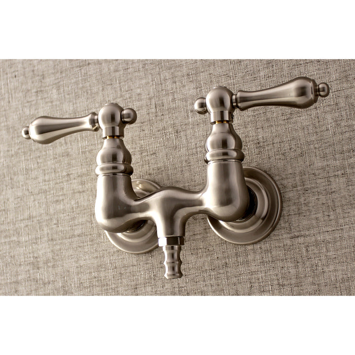 Kingston Heirloom AE31T8 - Aqua Vintage Two-Handle 2-Hole Tub Wall Mount Clawfoot Tub Faucet, Brushed Nickel