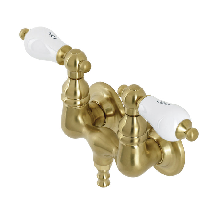 Aqua Vintage AE33T7 Two-Handle 2-Hole Tub Wall Mount Clawfoot Tub Faucet, Brushed Brass