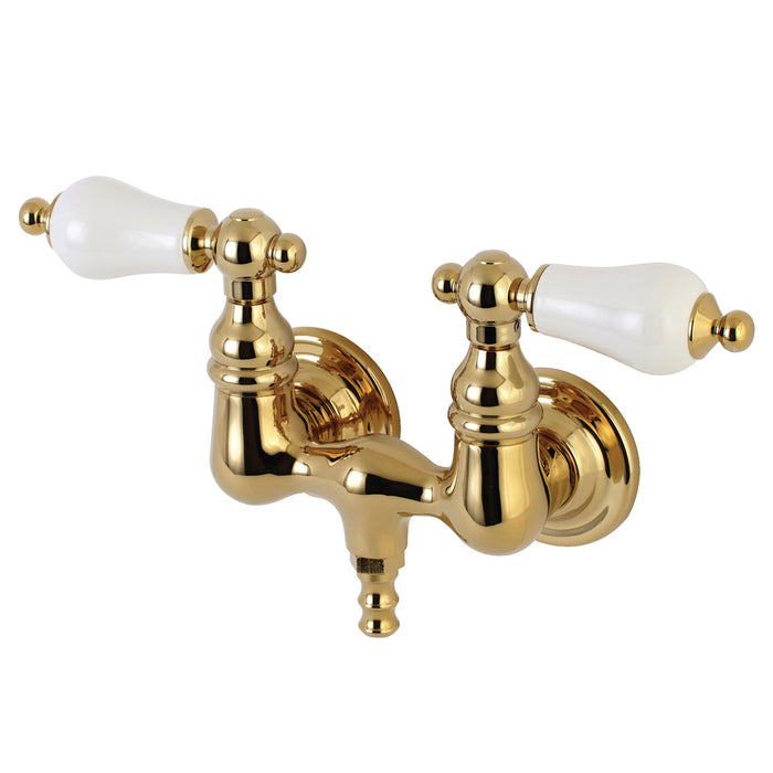 Kingston Heirloom AE35T2 - Aqua Vintage Two-Handle 2-Hole Tub Wall Mount Clawfoot Tub Faucet, Polished Brass