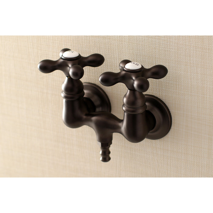 Kingston Heirloom AE37T5 - Aqua Vintage Two-Handle 2-Hole Tub Wall Mount Clawfoot Tub Faucet, Oil Rubbed Bronze