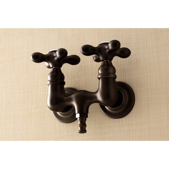 Kingston Heirloom AE37T5 - Aqua Vintage Two-Handle 2-Hole Tub Wall Mount Clawfoot Tub Faucet, Oil Rubbed Bronze