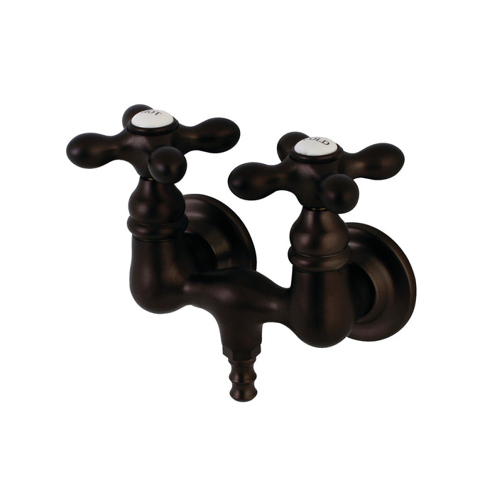 Kingston Heirloom AE37T5 - Aqua Vintage Two-Handle 2-Hole Tub Wall Mount Clawfoot Tub Faucet, Oil Rubbed Bronze