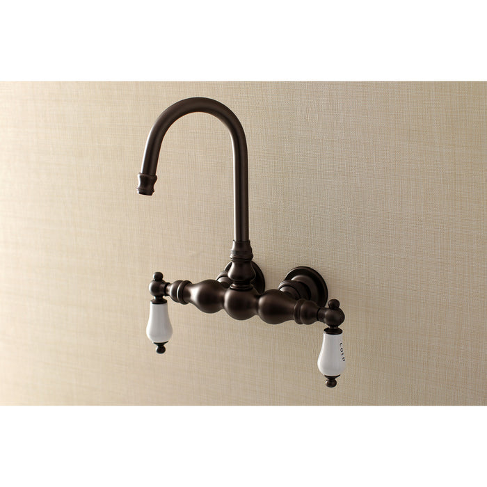 Kingston Heirloom AE3T5 - Aqua Vintage Two-Handle 2-Hole Tub Wall Mount Clawfoot Tub Faucet, Oil Rubbed Bronze