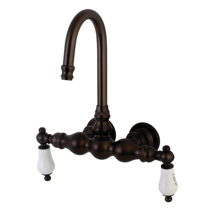 Kingston Heirloom AE3T5 - Aqua Vintage Two-Handle 2-Hole Tub Wall Mount Clawfoot Tub Faucet, Oil Rubbed Bronze