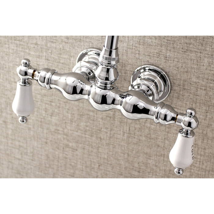 Kingston Heirloom AE4T1 - Aqua Vintage Two-Handle 2-Hole Tub Wall Mount Clawfoot Tub Faucet, Polished Chrome