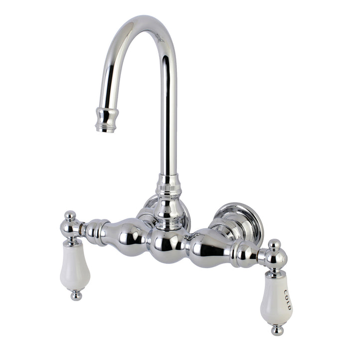 Kingston Heirloom AE4T1 - Aqua Vintage Two-Handle 2-Hole Tub Wall Mount Clawfoot Tub Faucet, Polished Chrome